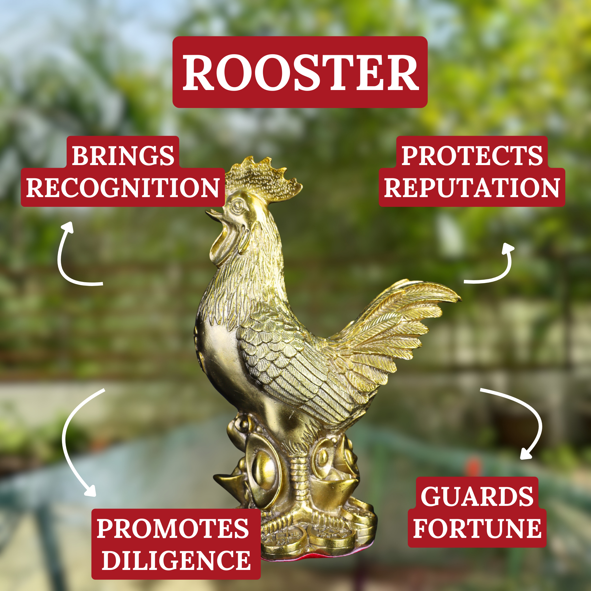 Brass Rooster of Recognition and Diligence 18cm