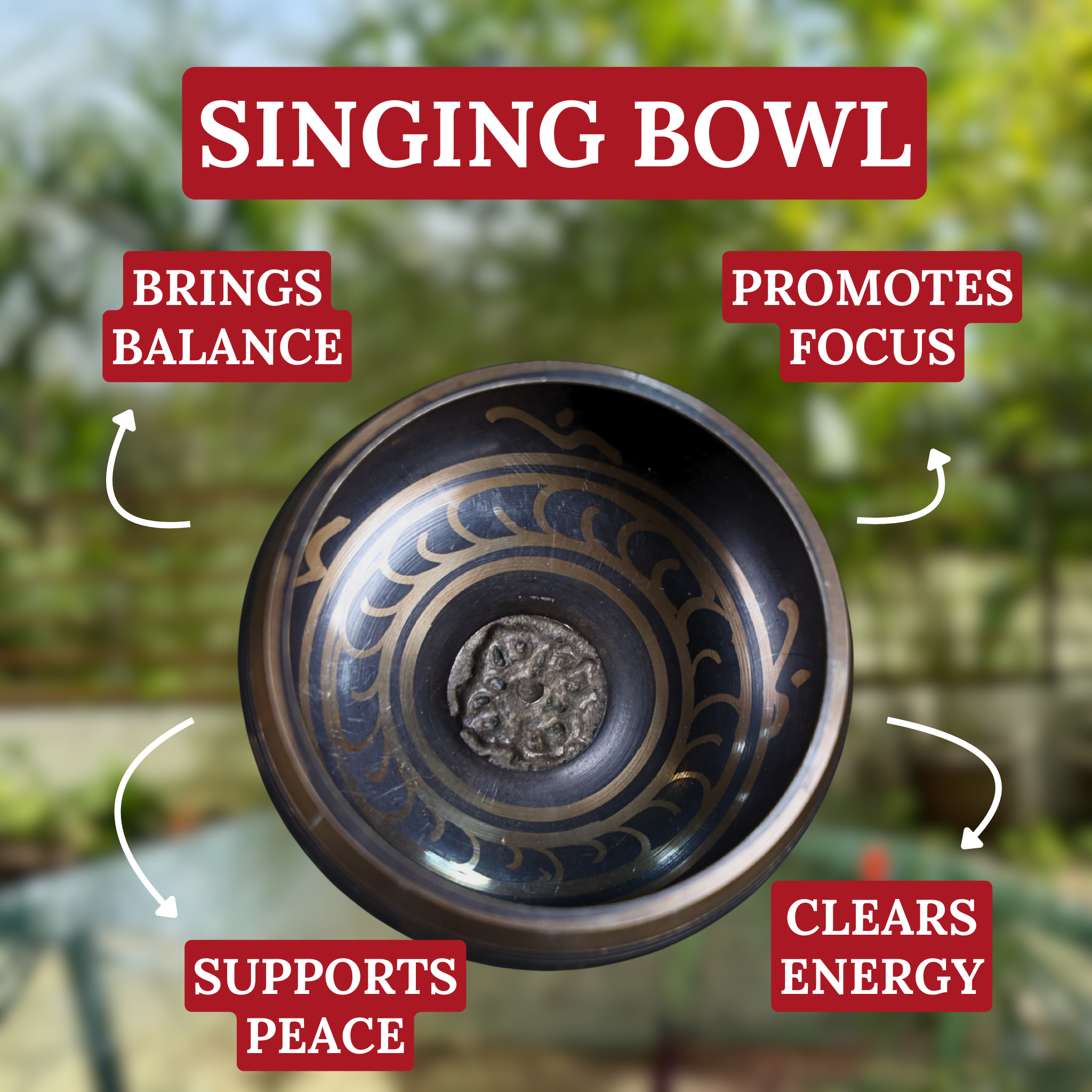 Balance & Focus Brass Singing Bowl 11cm