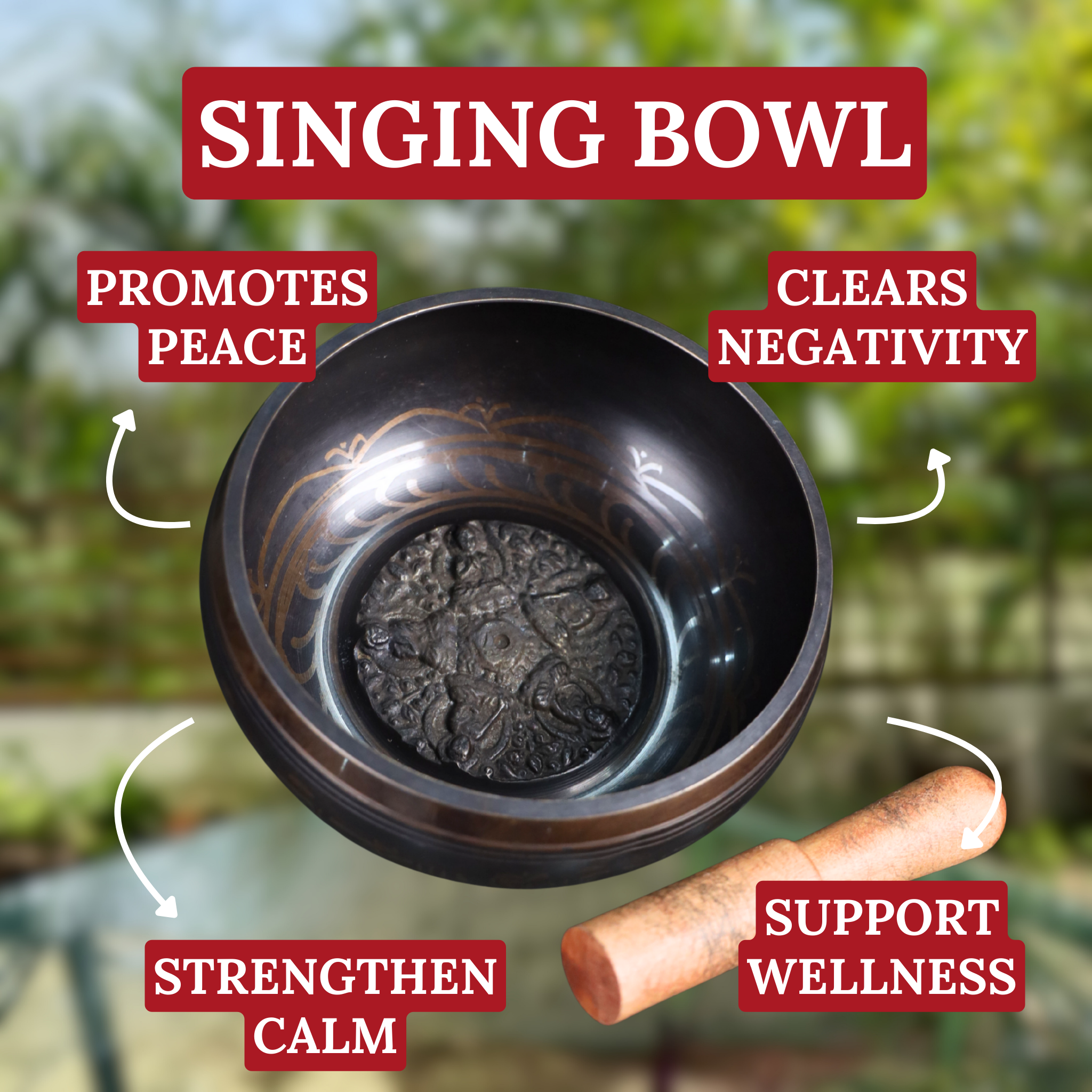 Inner Peace Brass Singing Bowl 16cm