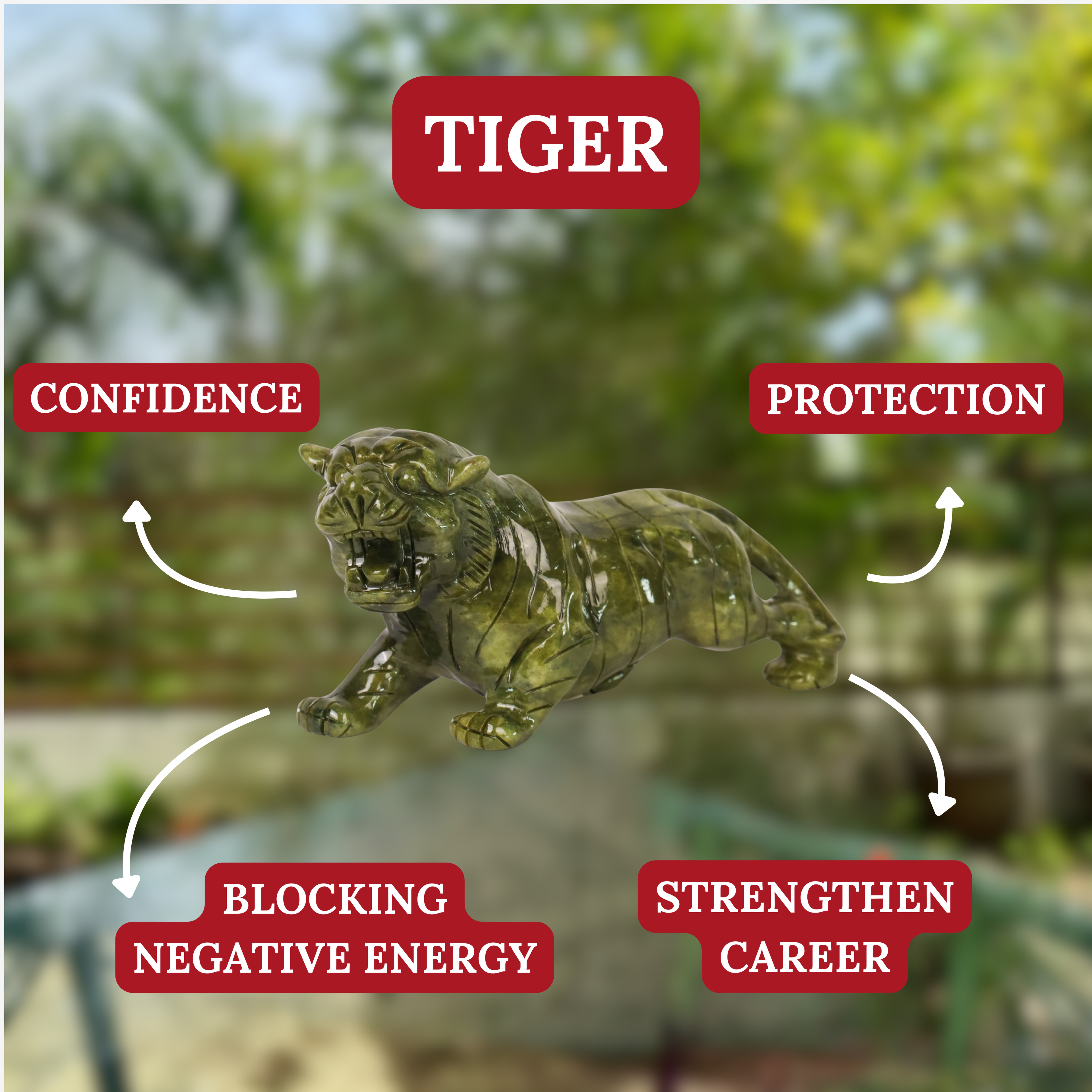 Jade Zodiac Tiger for Fearless Victory 19cm