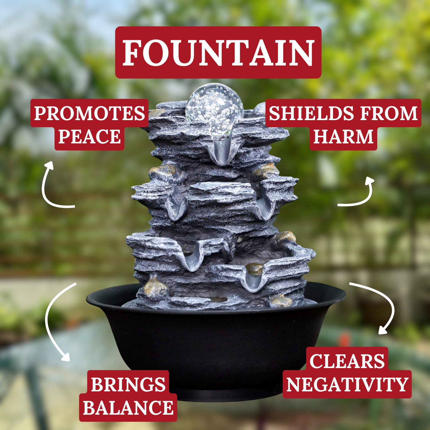 Elemental Peace Water Fountain 26cm