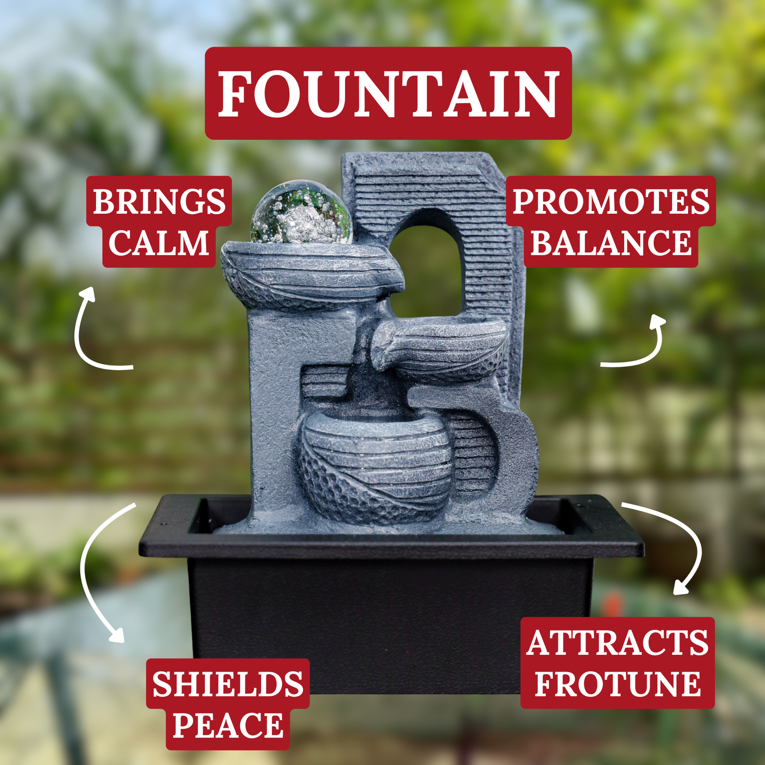 Lunar Harmony Water Fountain 27cm