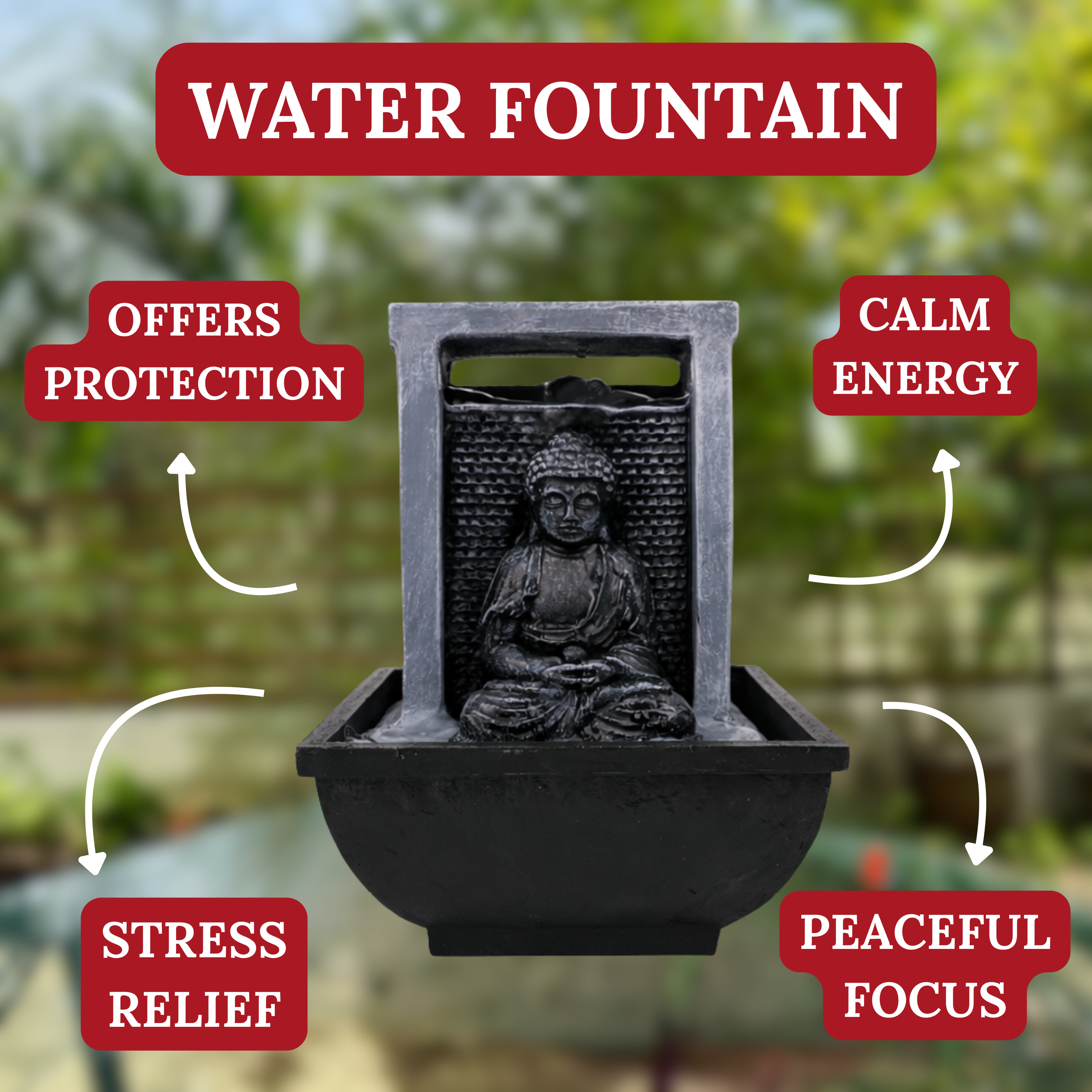 Mini Zen Buddha Flow Fountain 18cm