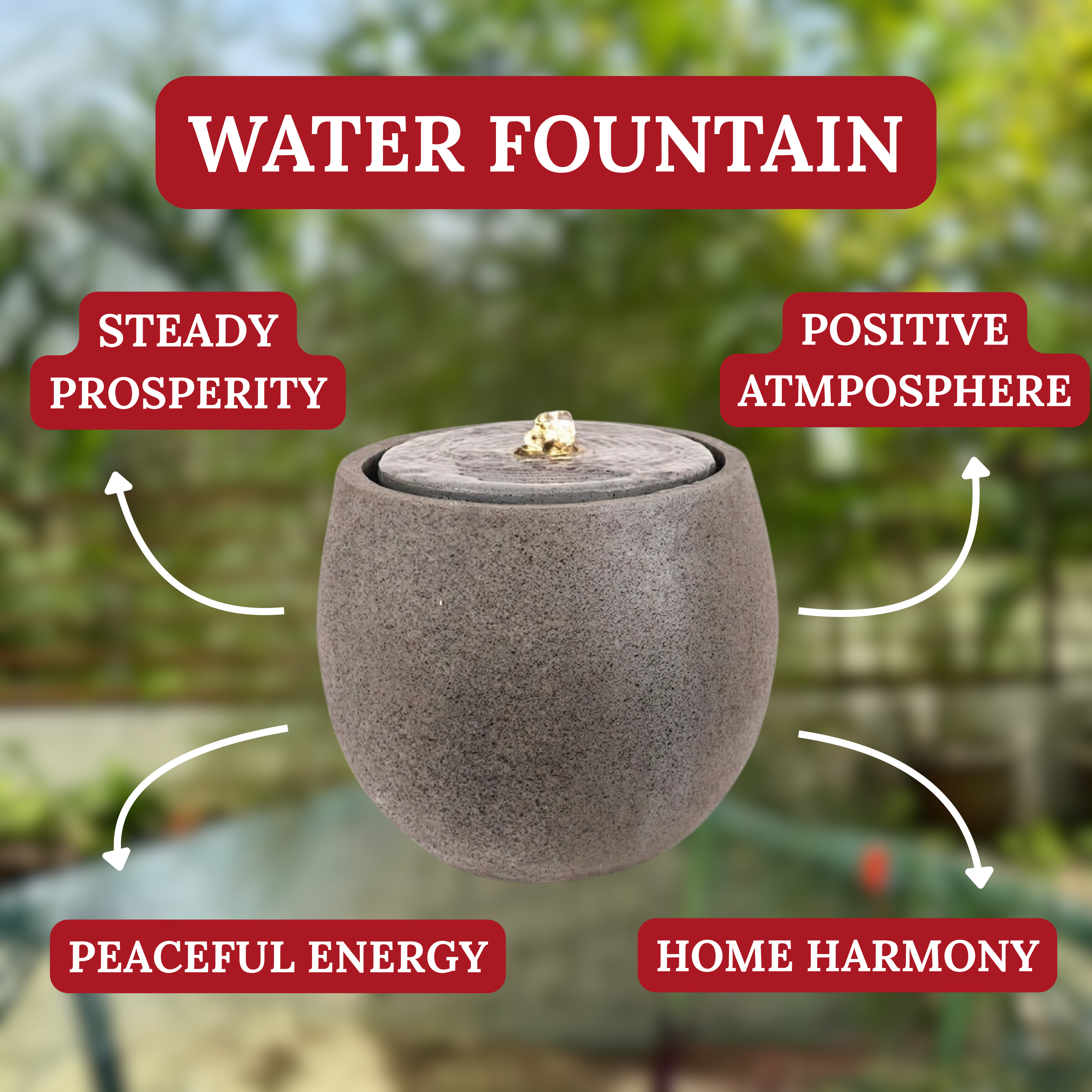 Calm Waters of Harmony Minimalist Fountain 30cm