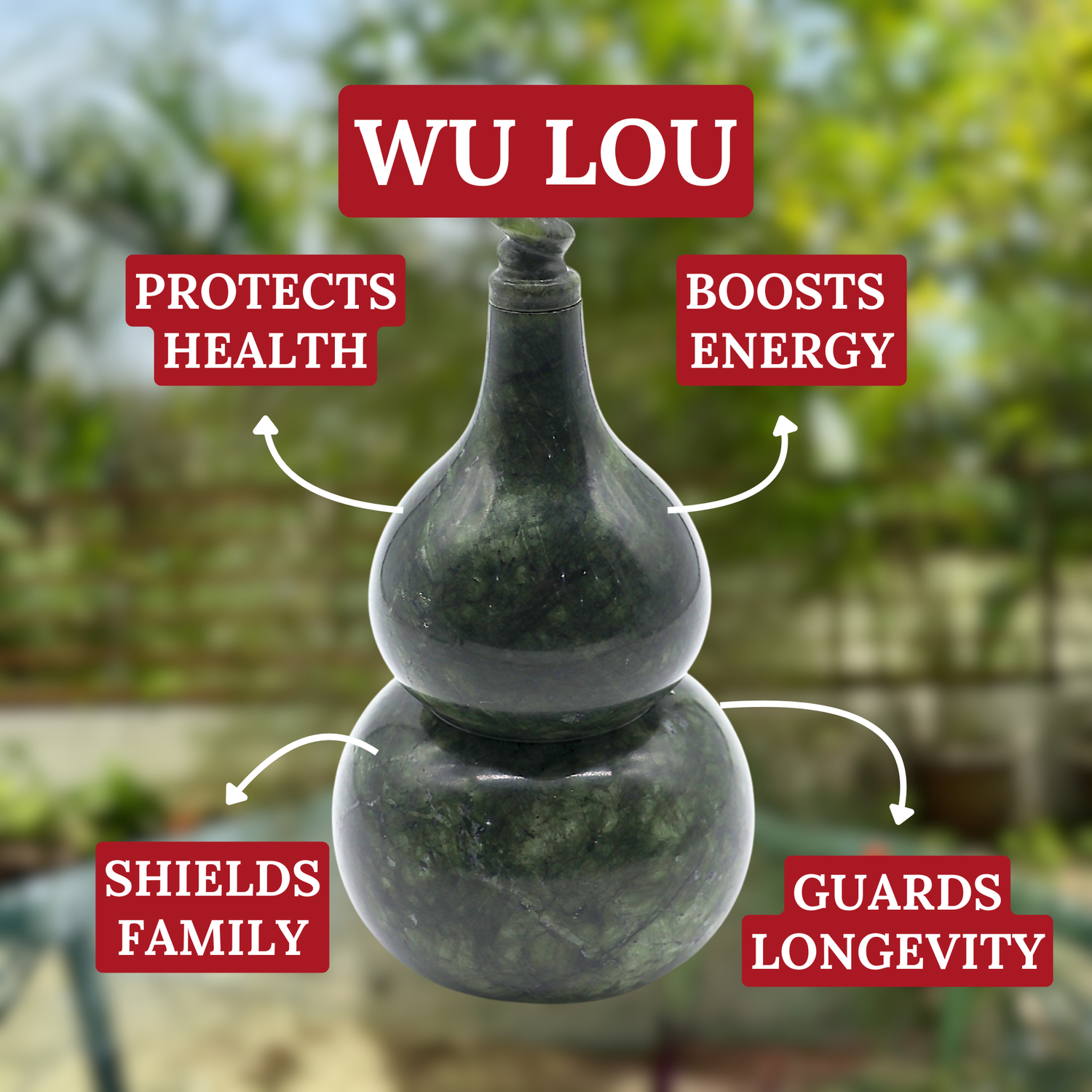 Solid Jade Wu Lou for Strong Chi 23cm