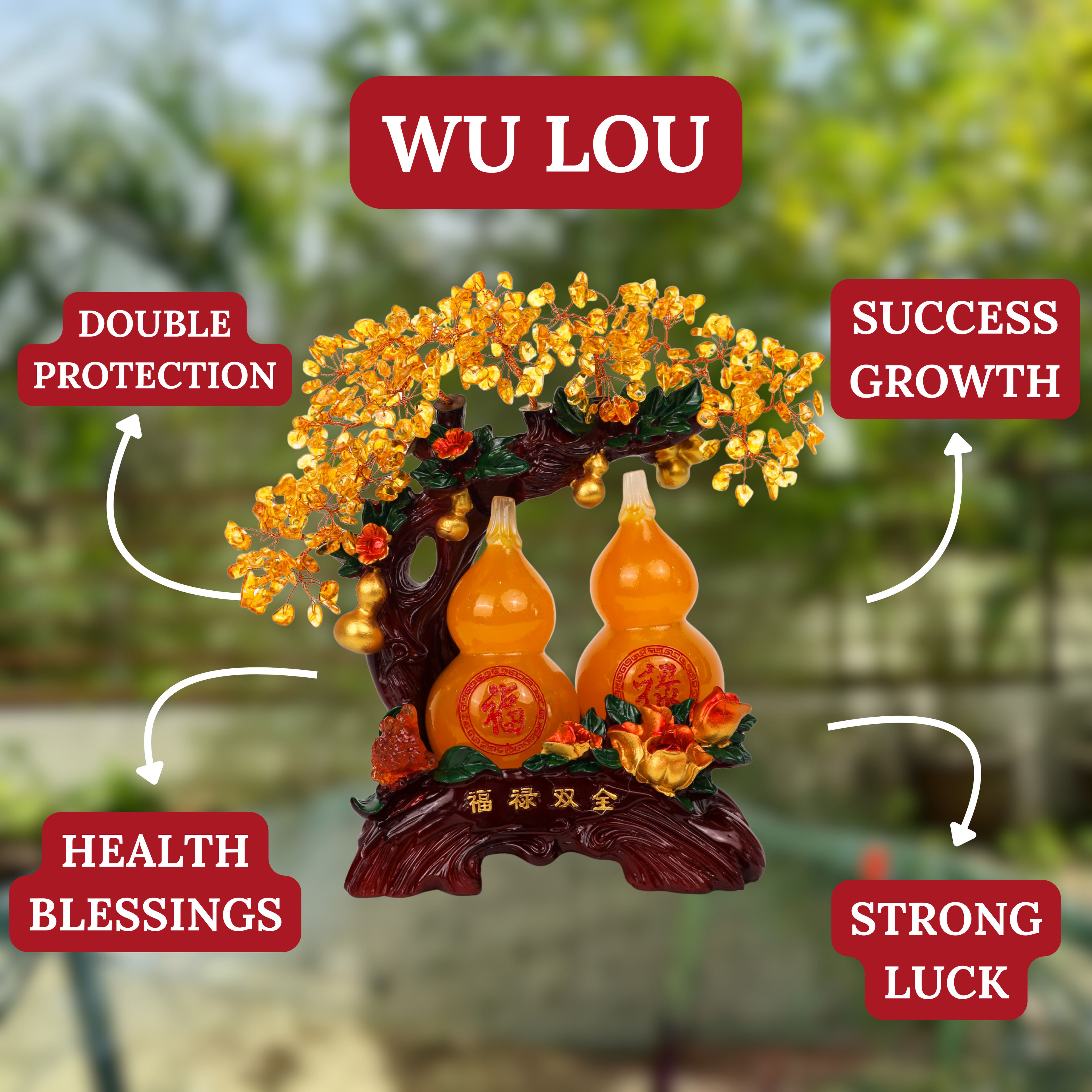Double Wu Lou Tree for a Prosperous Life 26cm