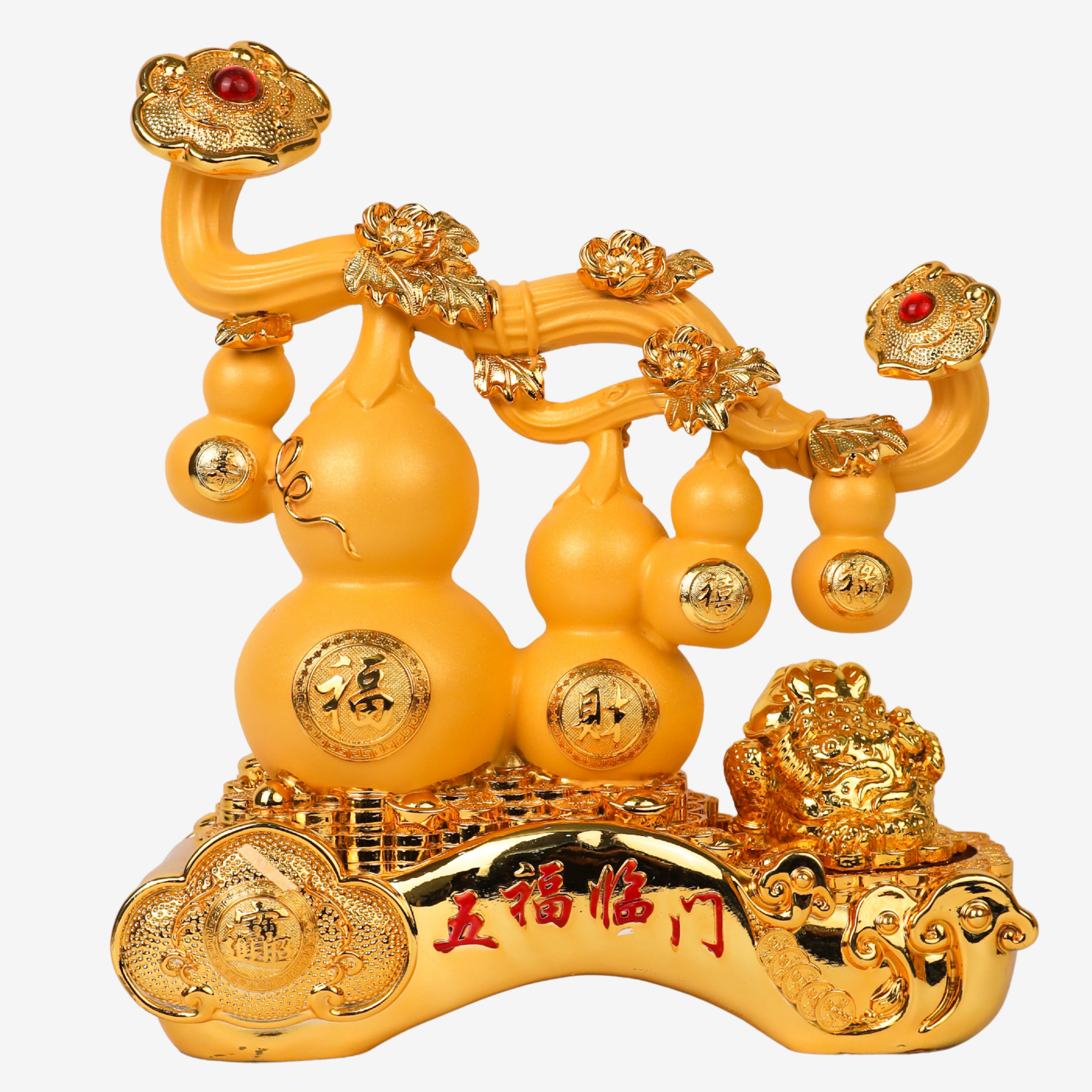Golden Wu Lou Quartet of Health & Wealth 34cm
