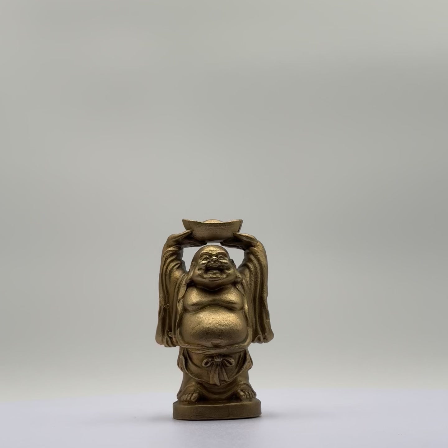 Mini Brass Buddha of Good Riches 10cm