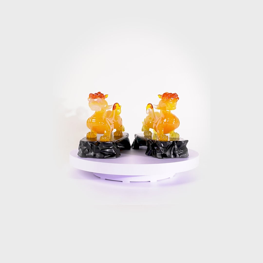 Fireback Guardians of Fortune Pi Yao Pair 27cm