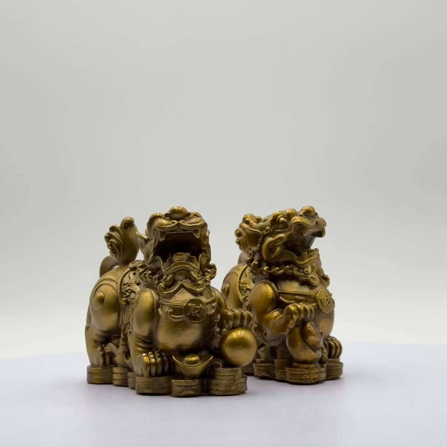 Brass Metal Protectors Pi Yao Pair 11cm