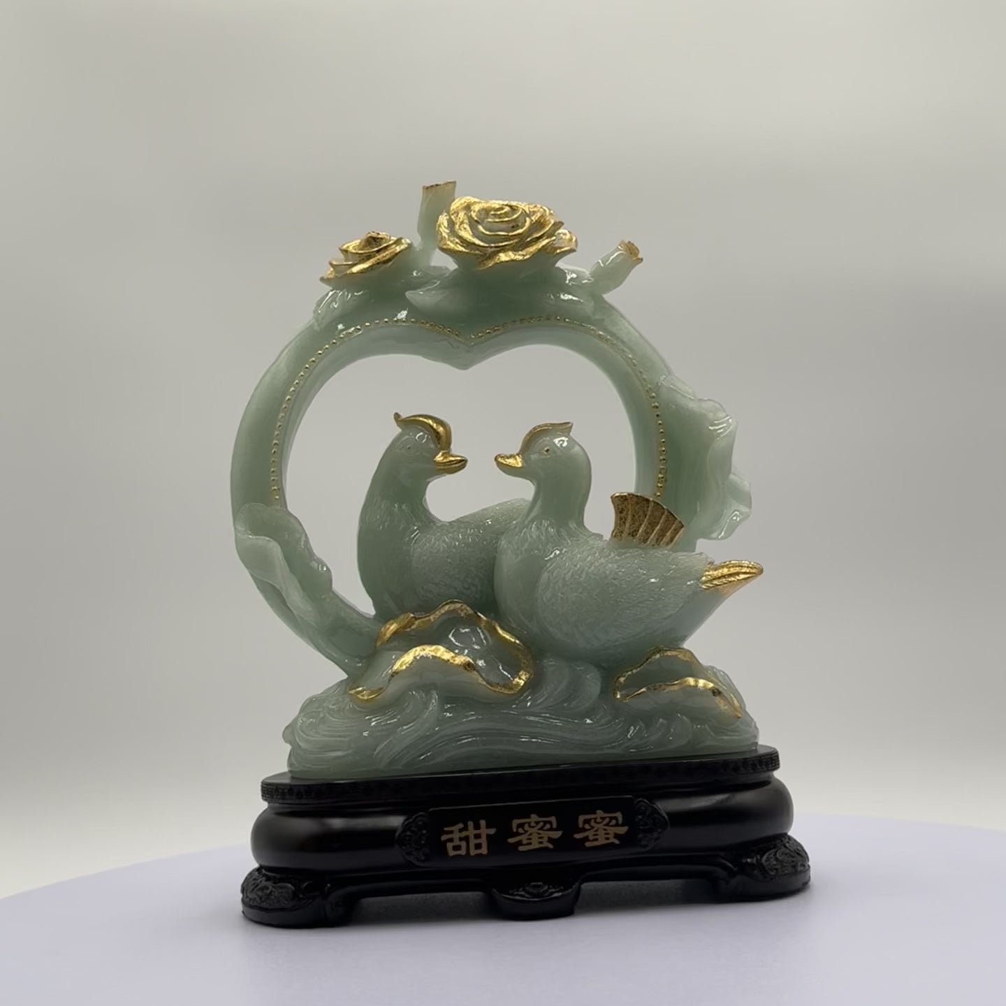 Forever in Love Jade Mandarin Ducks 25cm