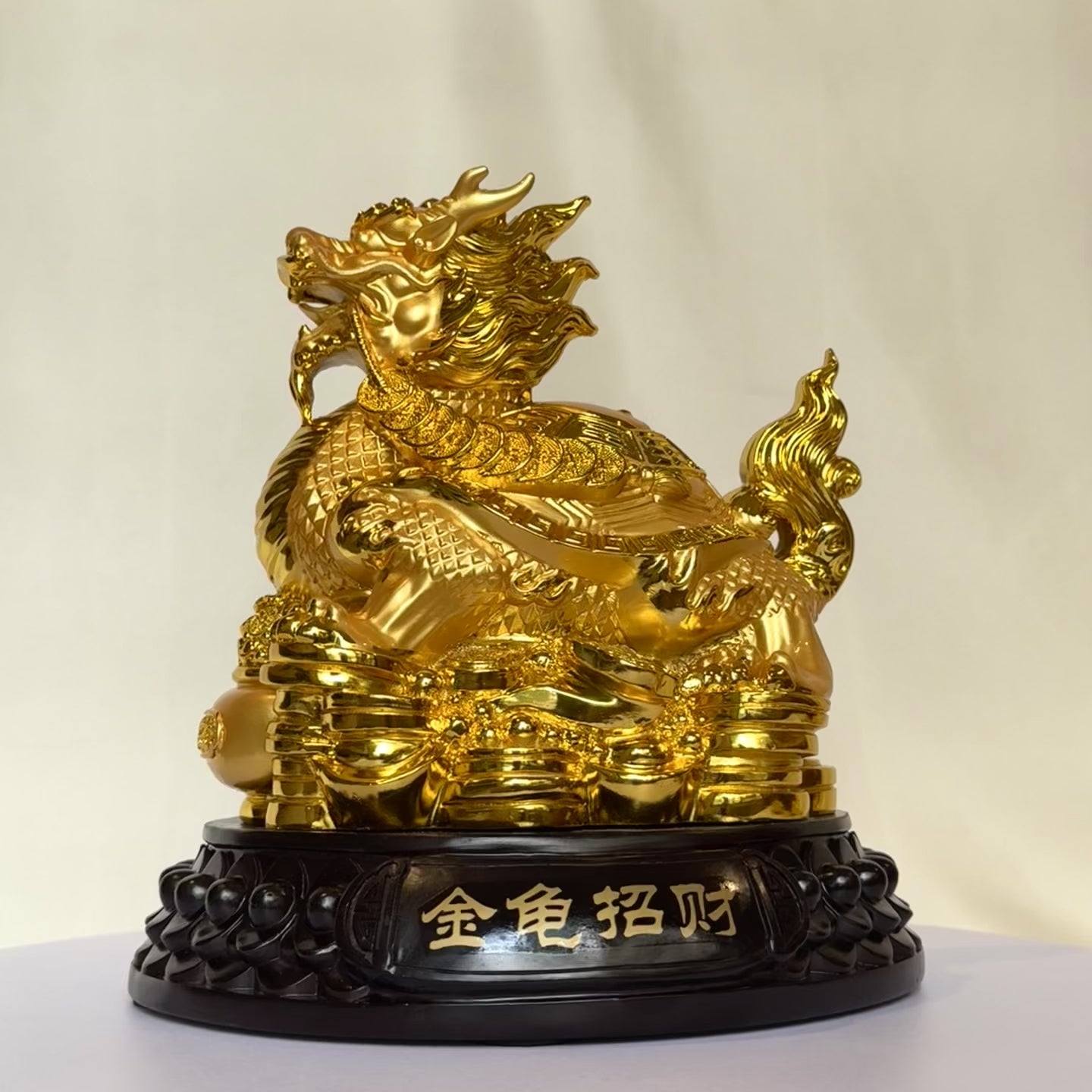 Gold Dragon Turtle for Success & Stability 25cm