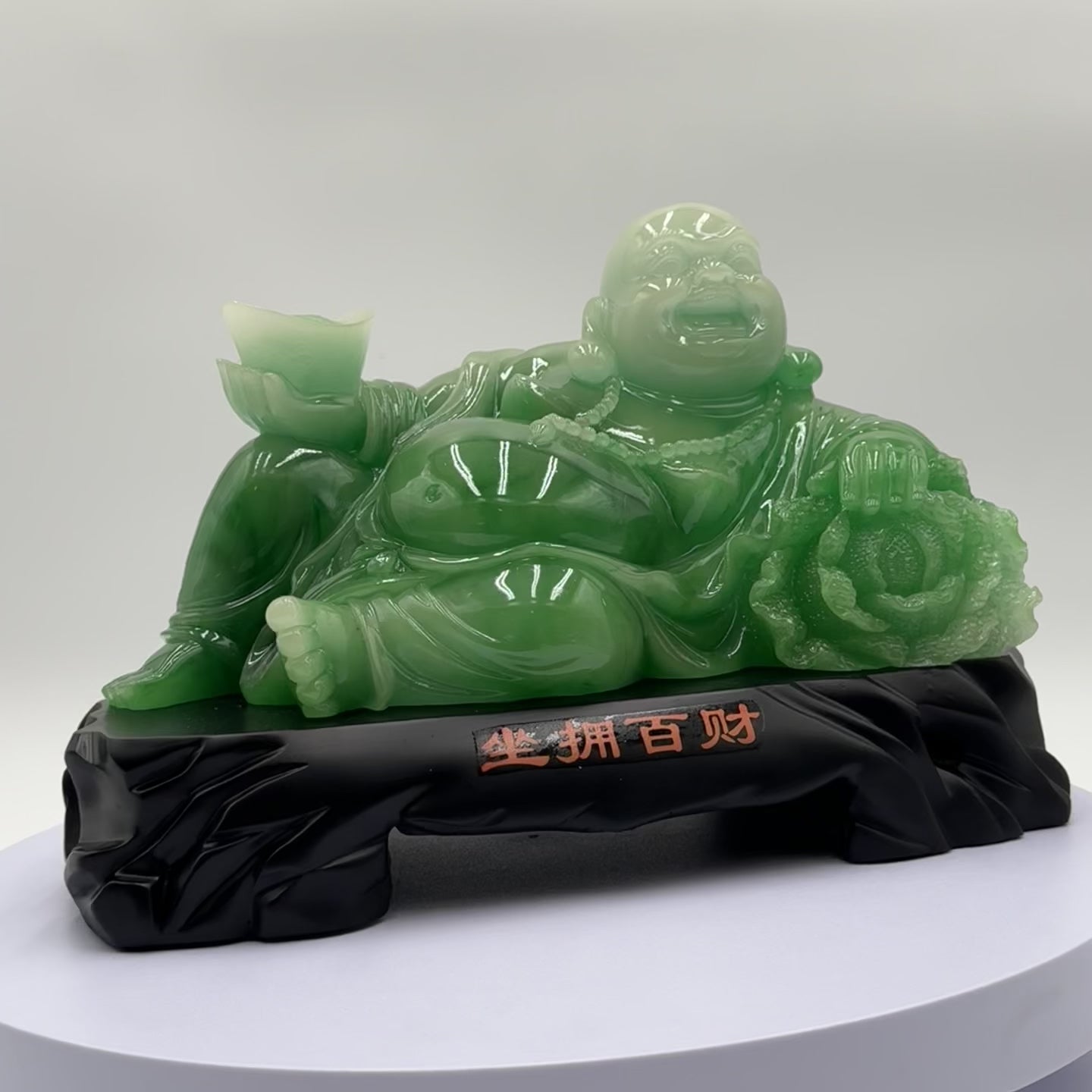 Serene in Green Jade Reclining Buddha 33cm