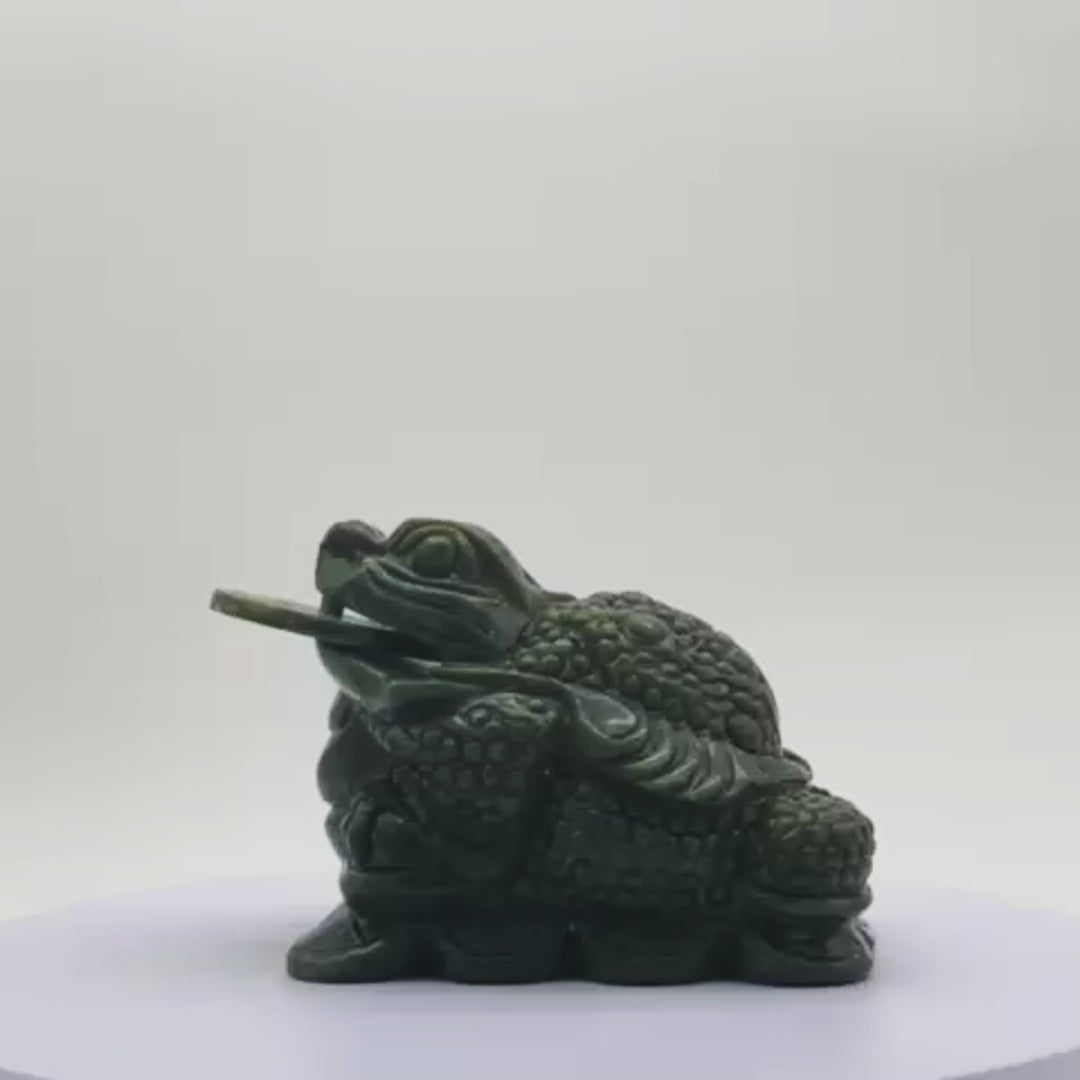 Powerful Prosperity Jade Frog of Fortune 21cm