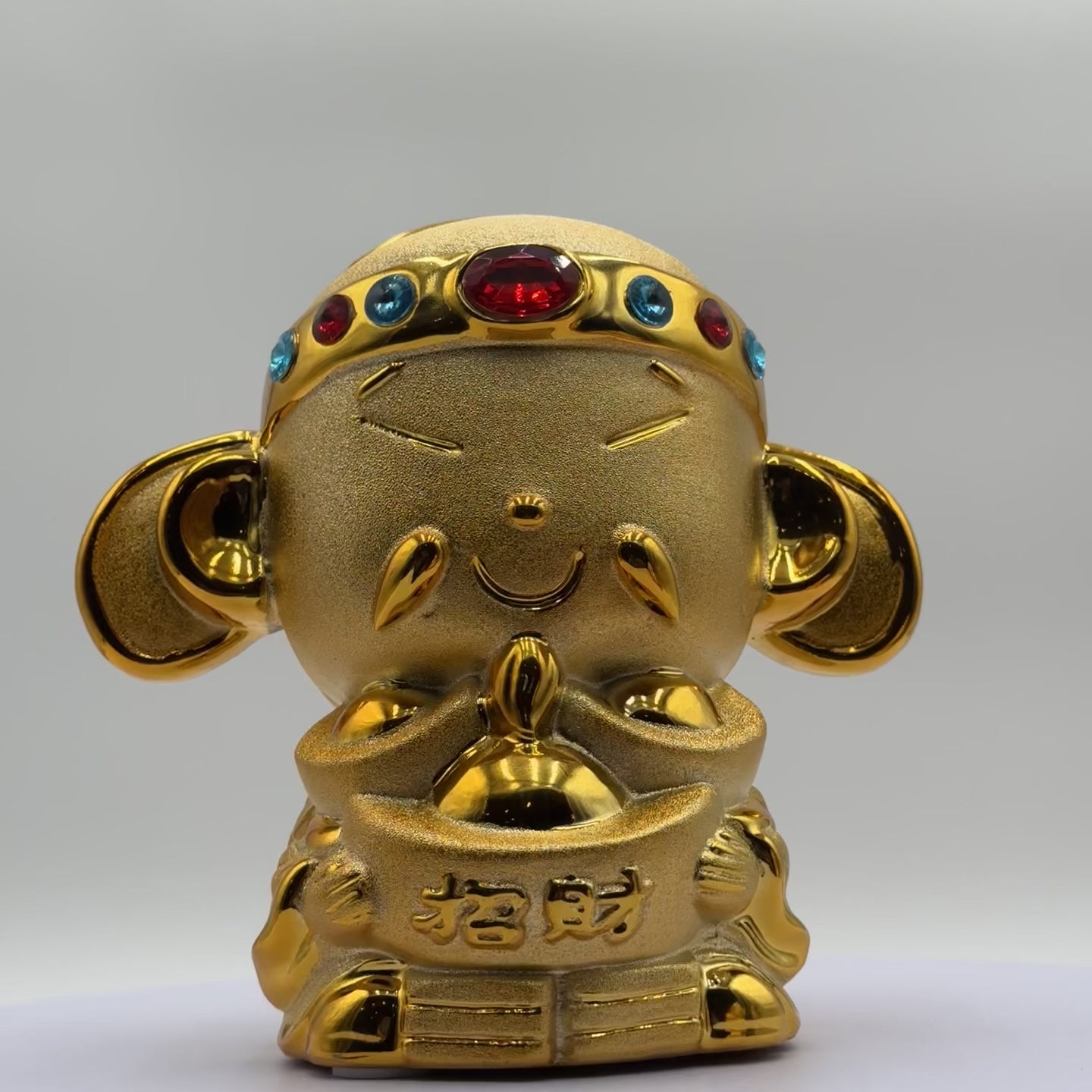 Golden Piggy Bank God of Wealth 20cm
