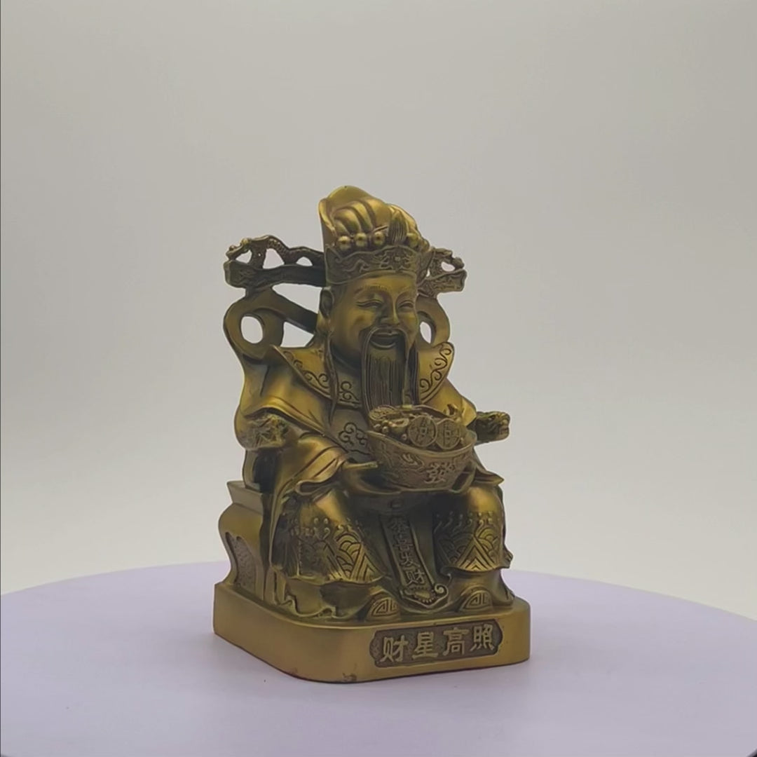 Brass Cai Shen the God of Wealth 21cm