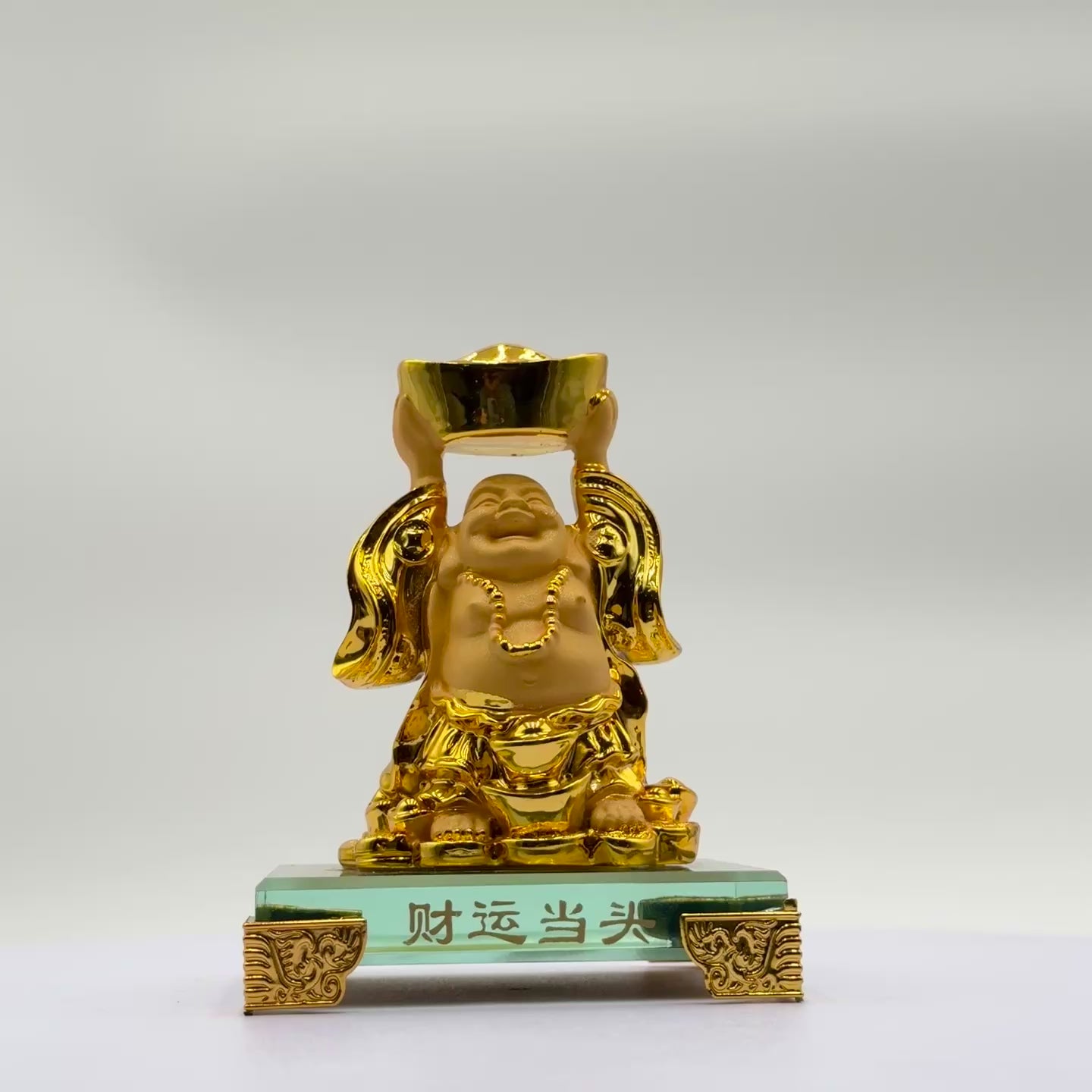 Mini Laughing Buddha with Treasure Ingot 15cm