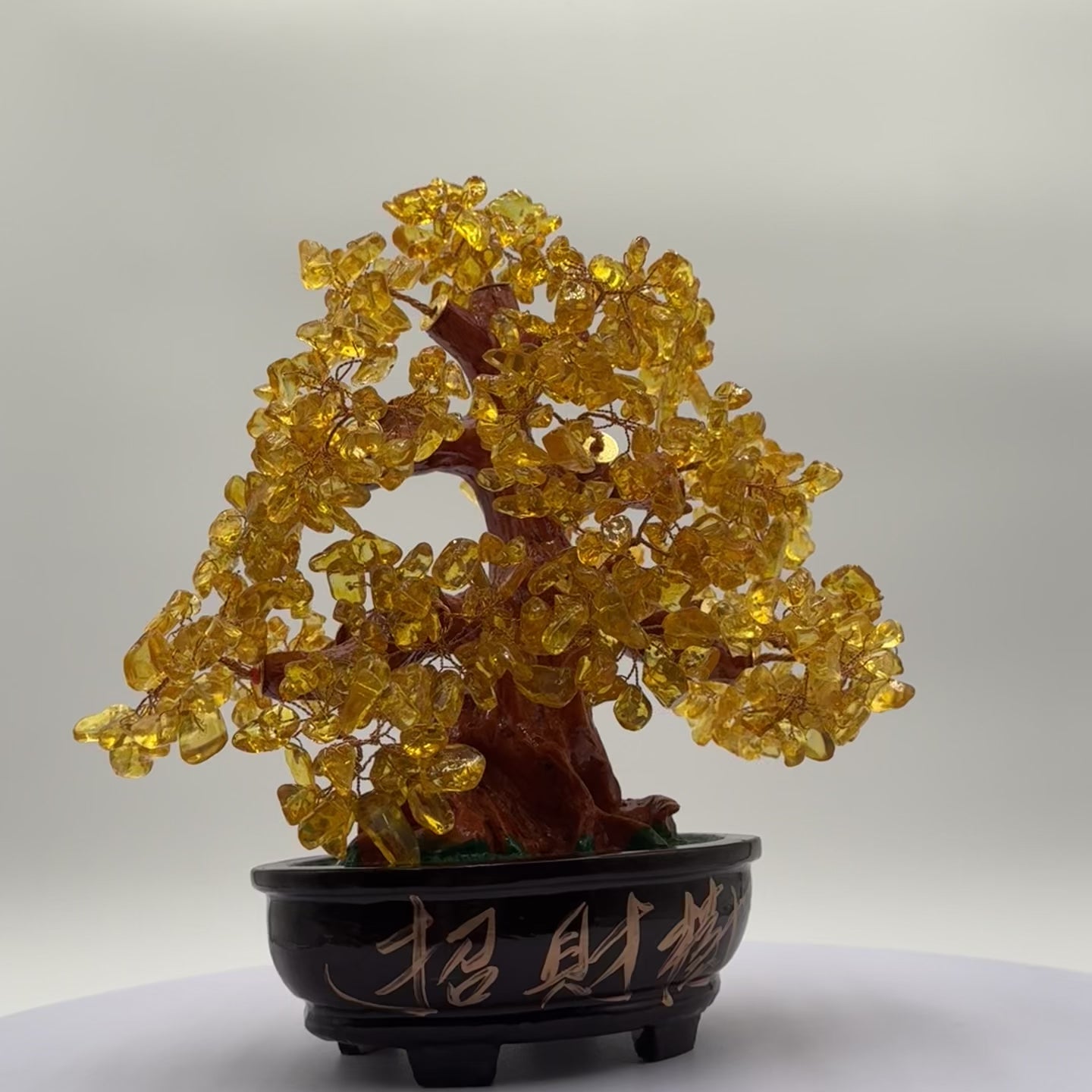 Leaves of Citrine Money Tree for Wealth 32cm