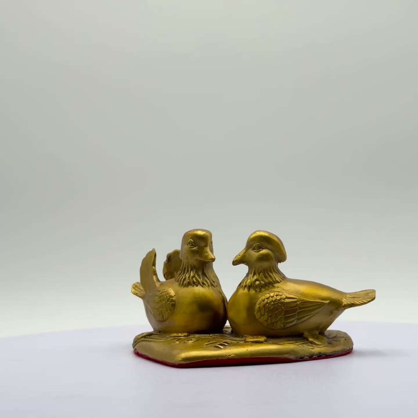 Loyal Hearts Mandarin Ducks Brass 16cm