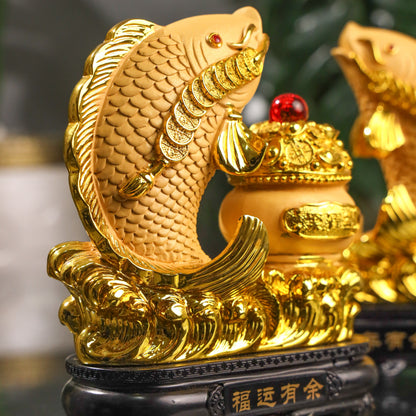Double Wealth Golden Arowana Pair 17cm