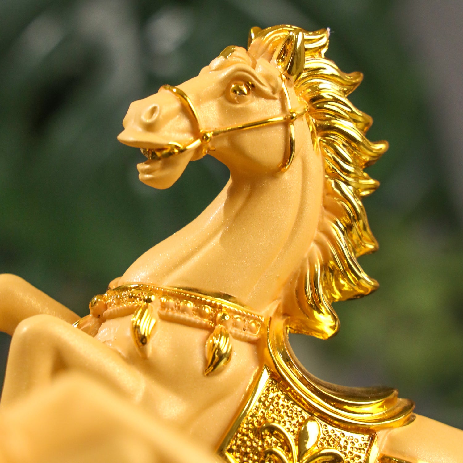 Double Success Golden Horse Pair 18cm