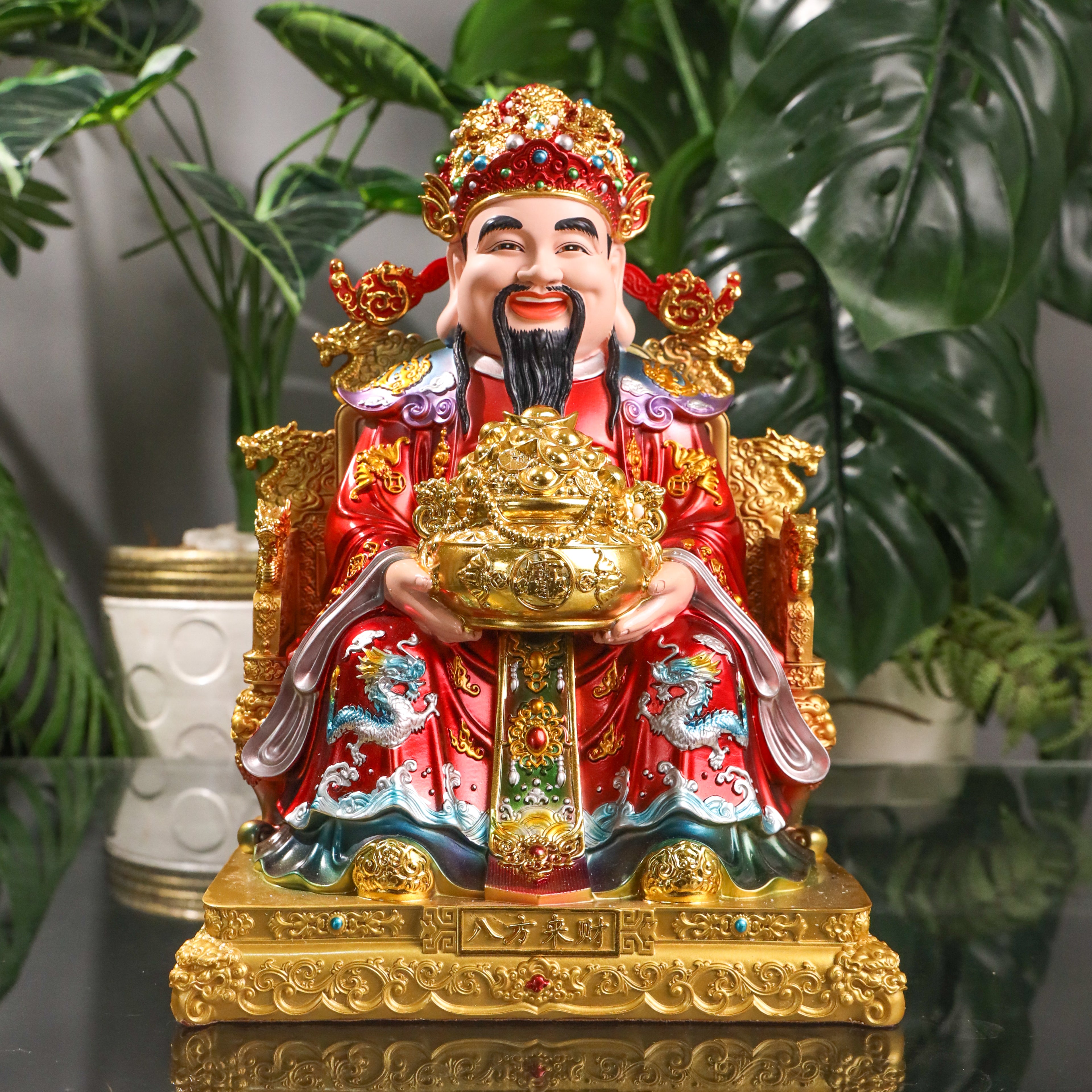 Ruby &amp; Gold God of Wealth Cai Shen 31cm