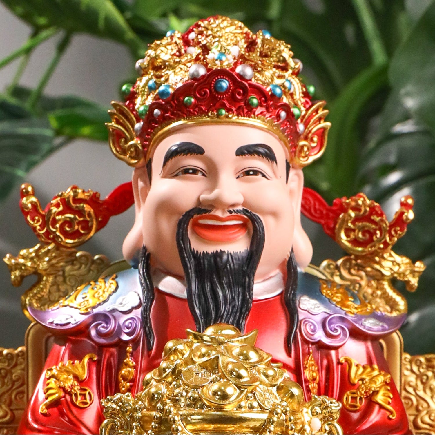 Ruby &amp; Gold God of Wealth Cai Shen 31cm