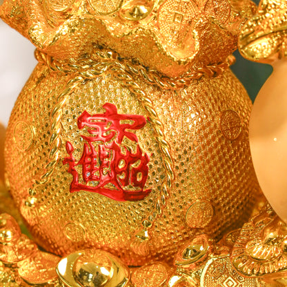 Prosper in Peace Money Bag and Apples 40cm