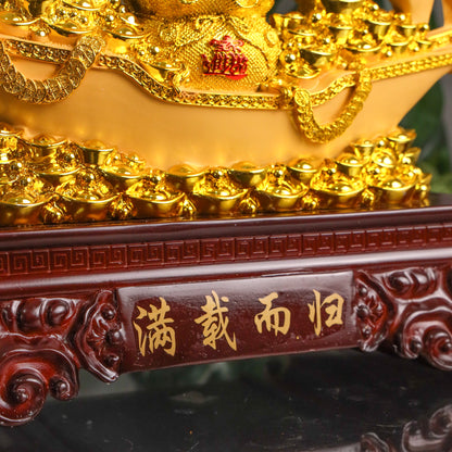Return with Riches Golden Wealth Ship 46cm