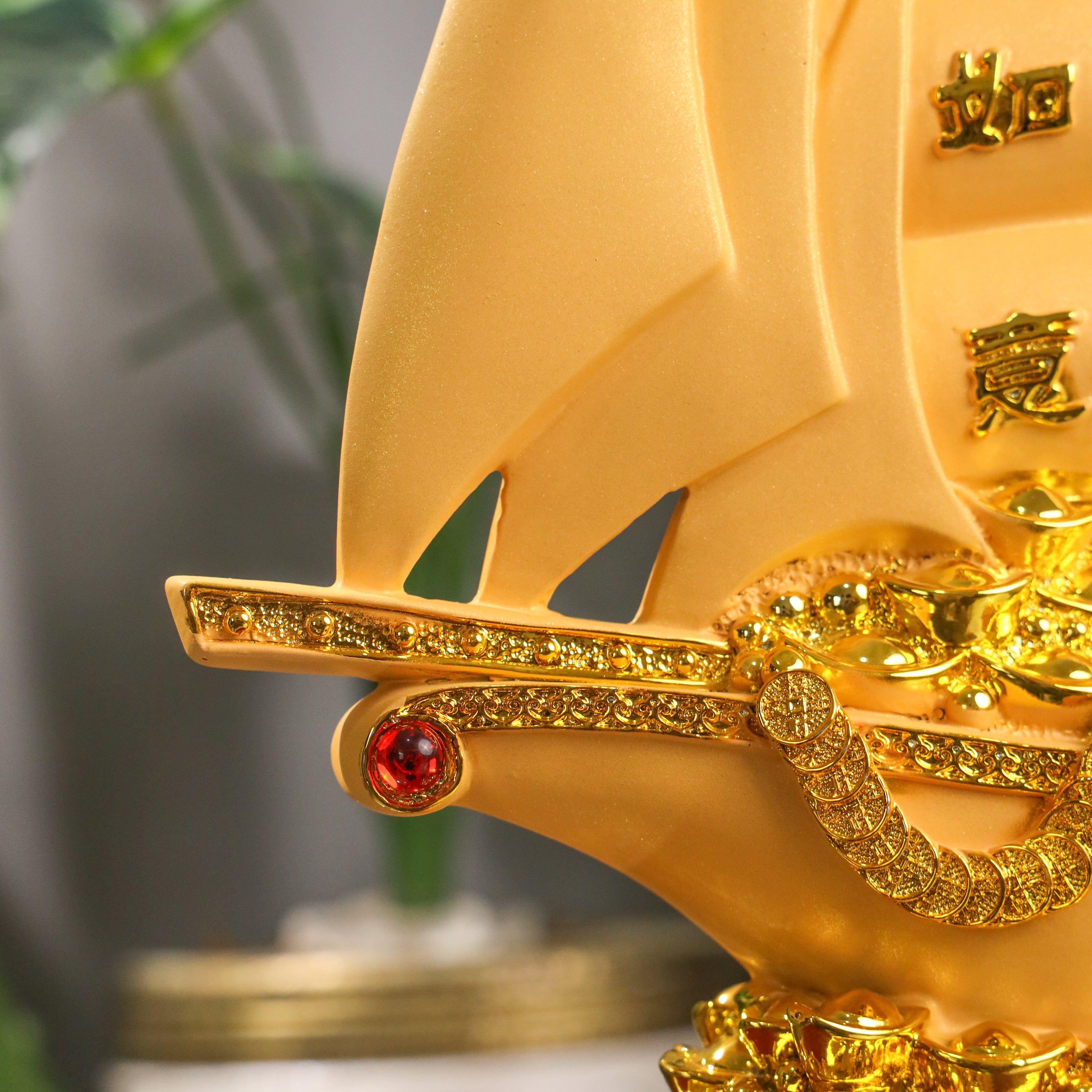 Return with Riches Golden Wealth Ship 46cm