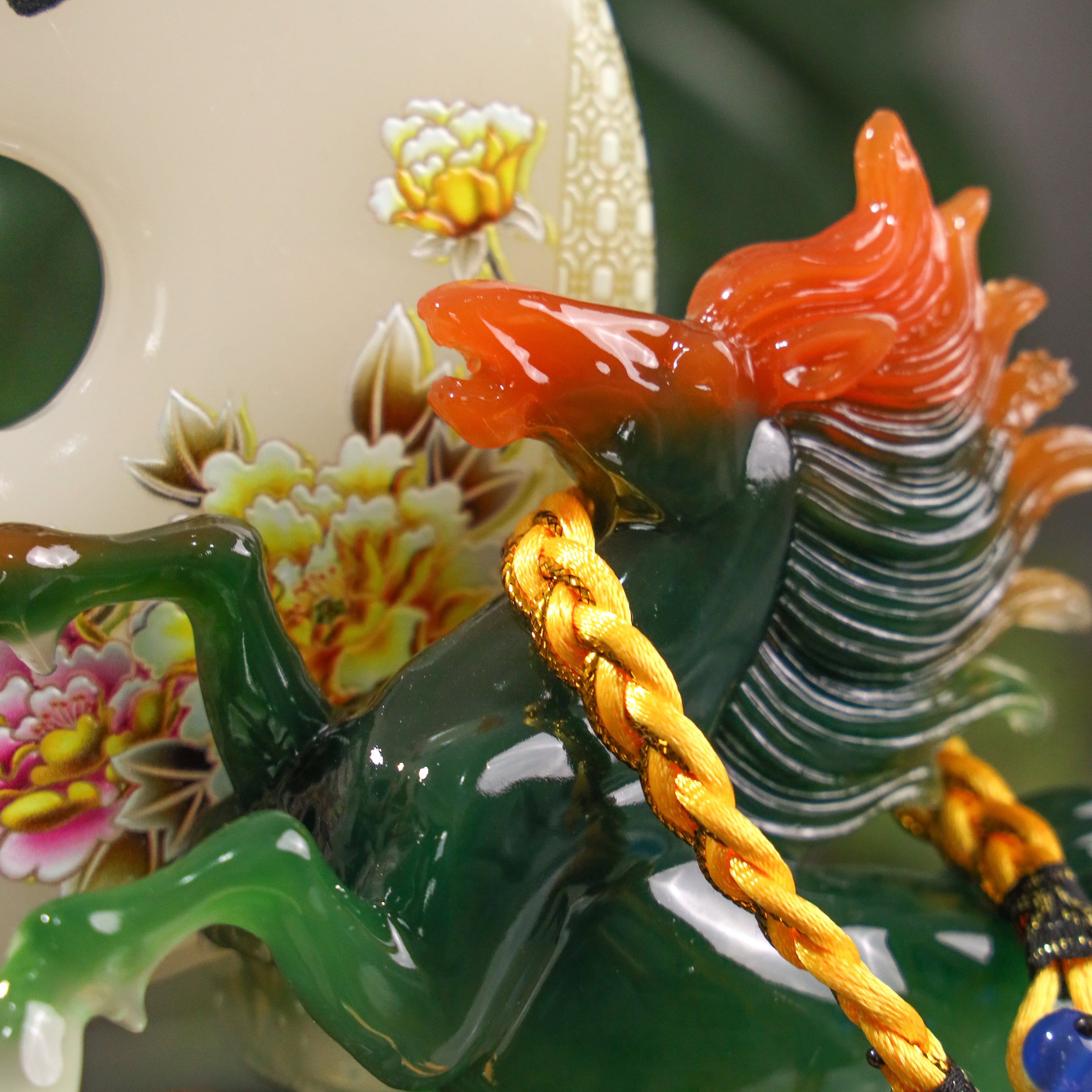 Wisdom &amp; Teamwork to Success Green Horses 27cm
