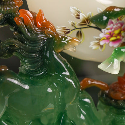 Wisdom &amp; Teamwork to Success Green Horses 27cm