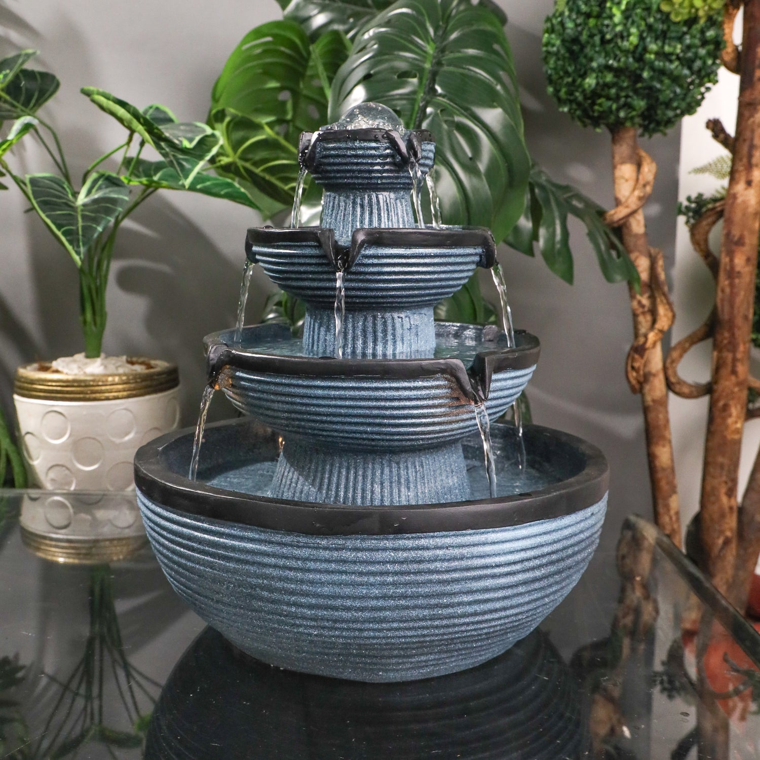 Four Tiers of Wealth Flowing Fountain 40cm