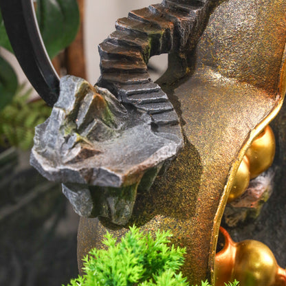 Illuminated Wu Lou Fountain of Blessed Health 60cm