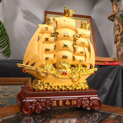 Return with Riches Golden Wealth Ship 46cm