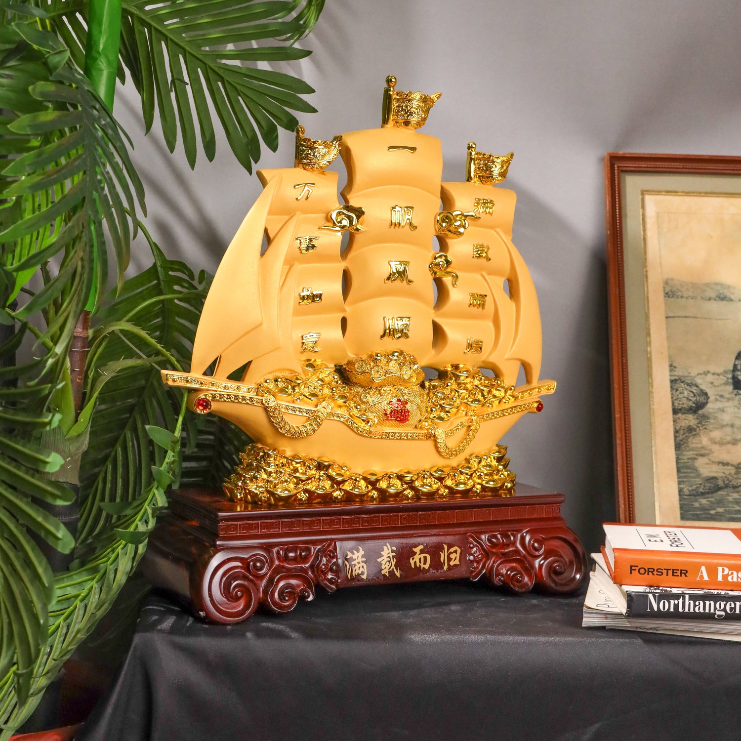 Return with Riches Golden Wealth Ship 46cm