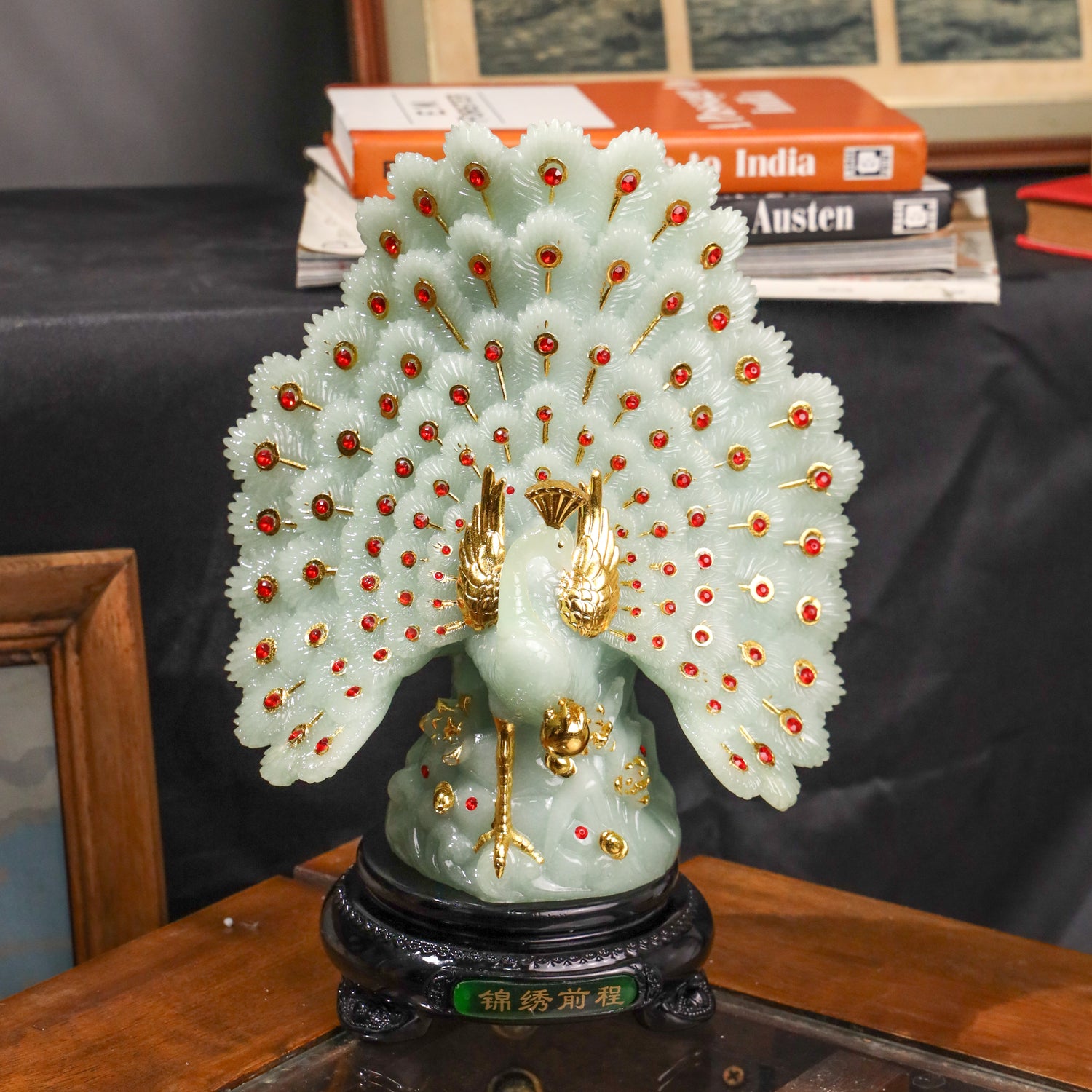 A Display of Beauty Jade Peacock 32cm