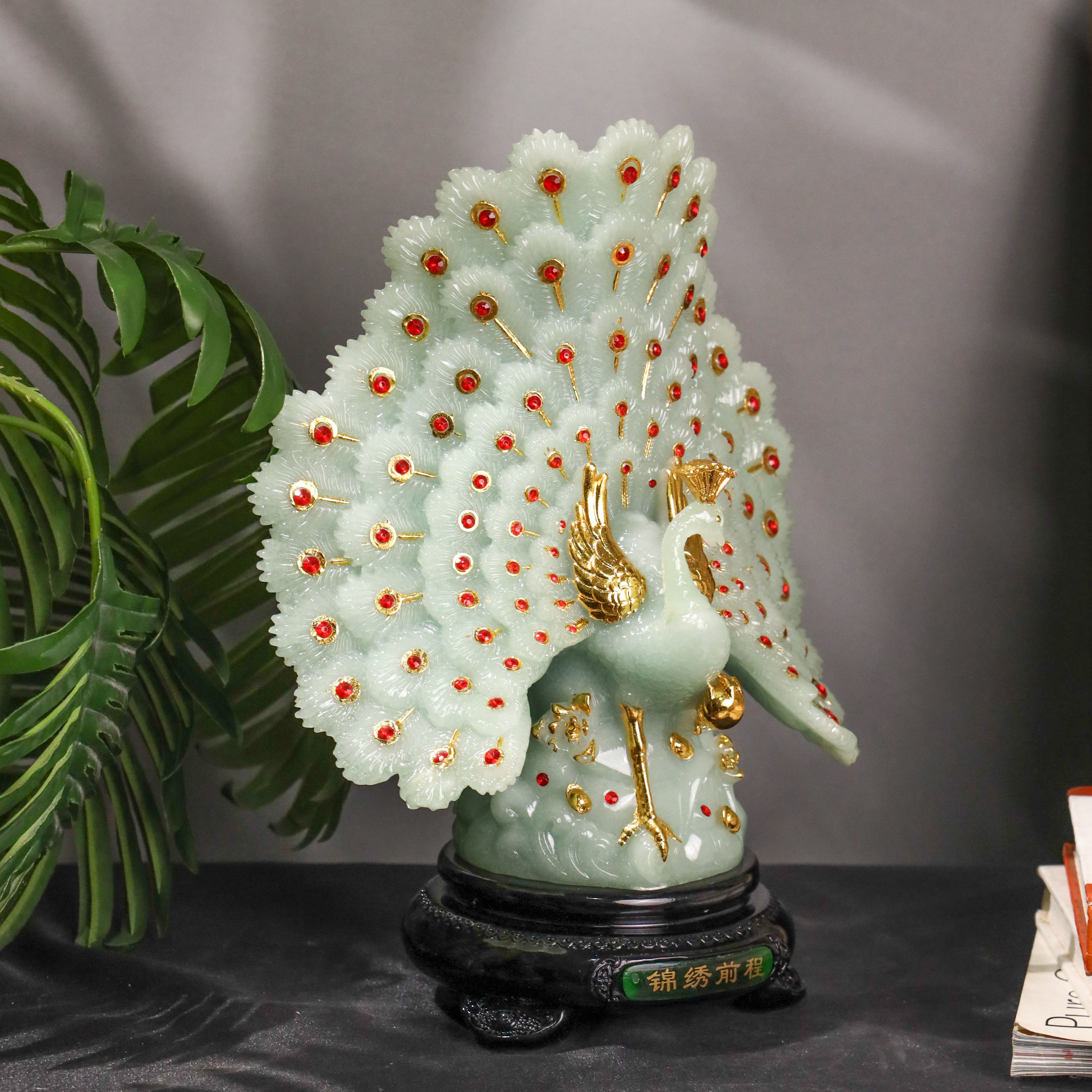 A Display of Beauty Jade Peacock 32cm