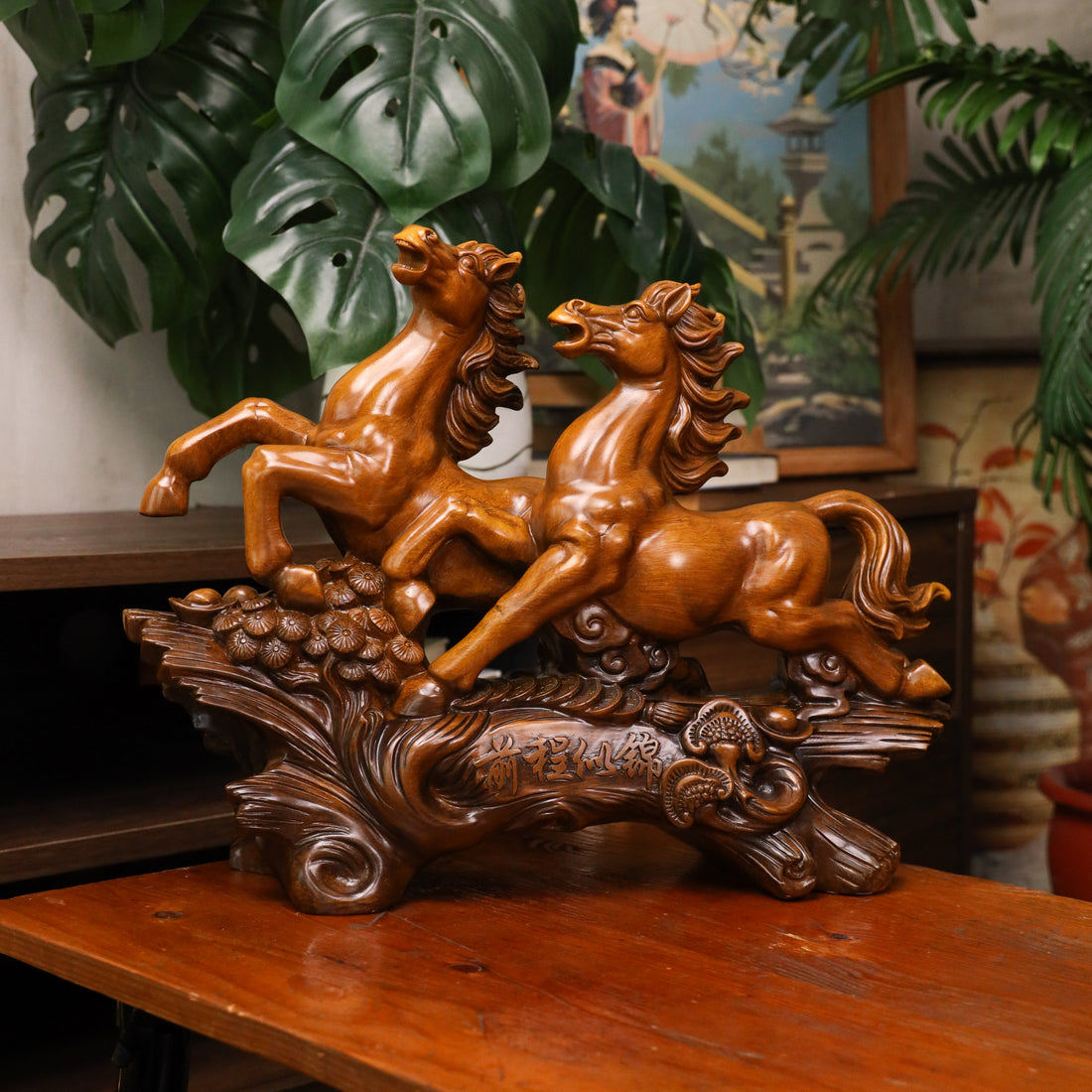 Dynamic Twin Horses of Speed and Success 46cm