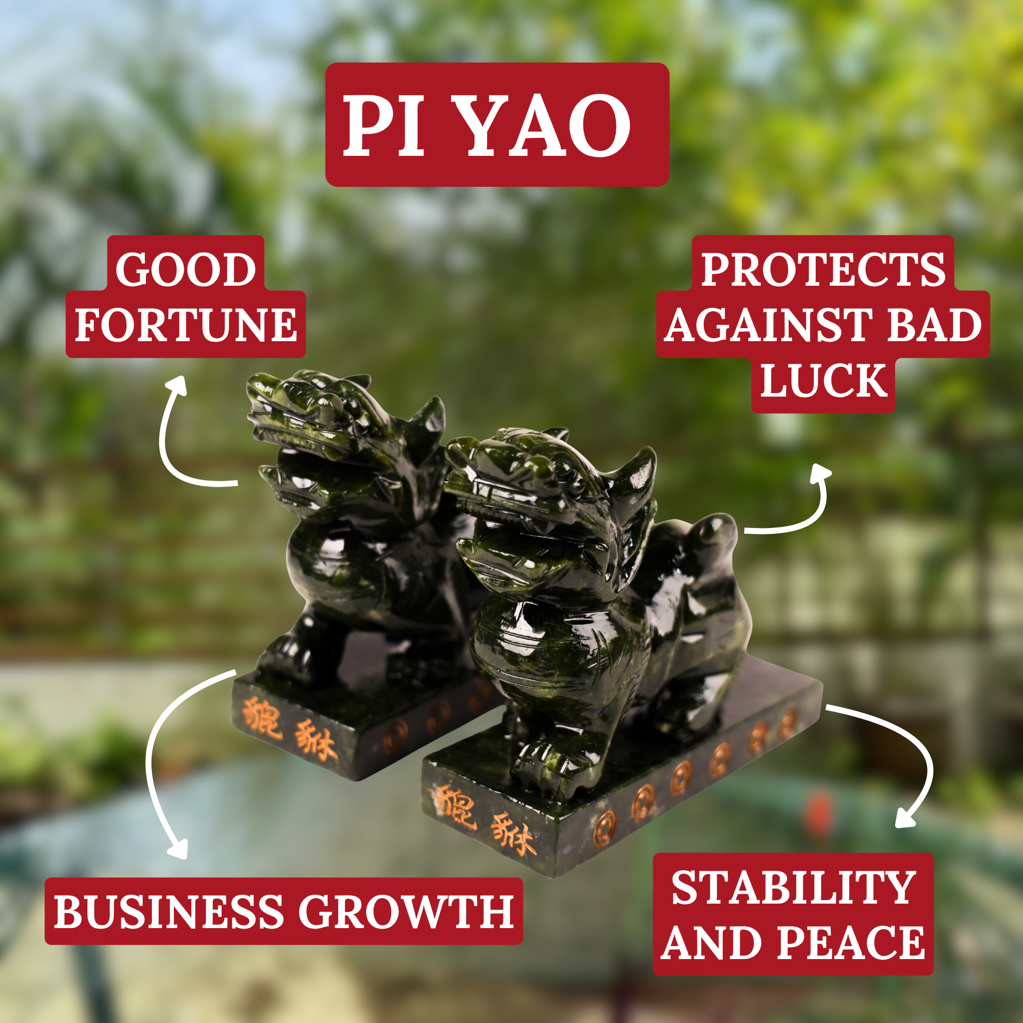 Loyal Protectors of Prosperity Pi Yao Pair 18cm