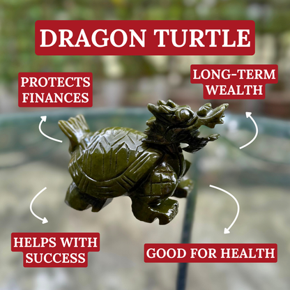 Strong &amp; Sweet Jade Dragon Turtle 12cm Default Title - Feng Shui Charms - Royal Dragon Decor Philippines