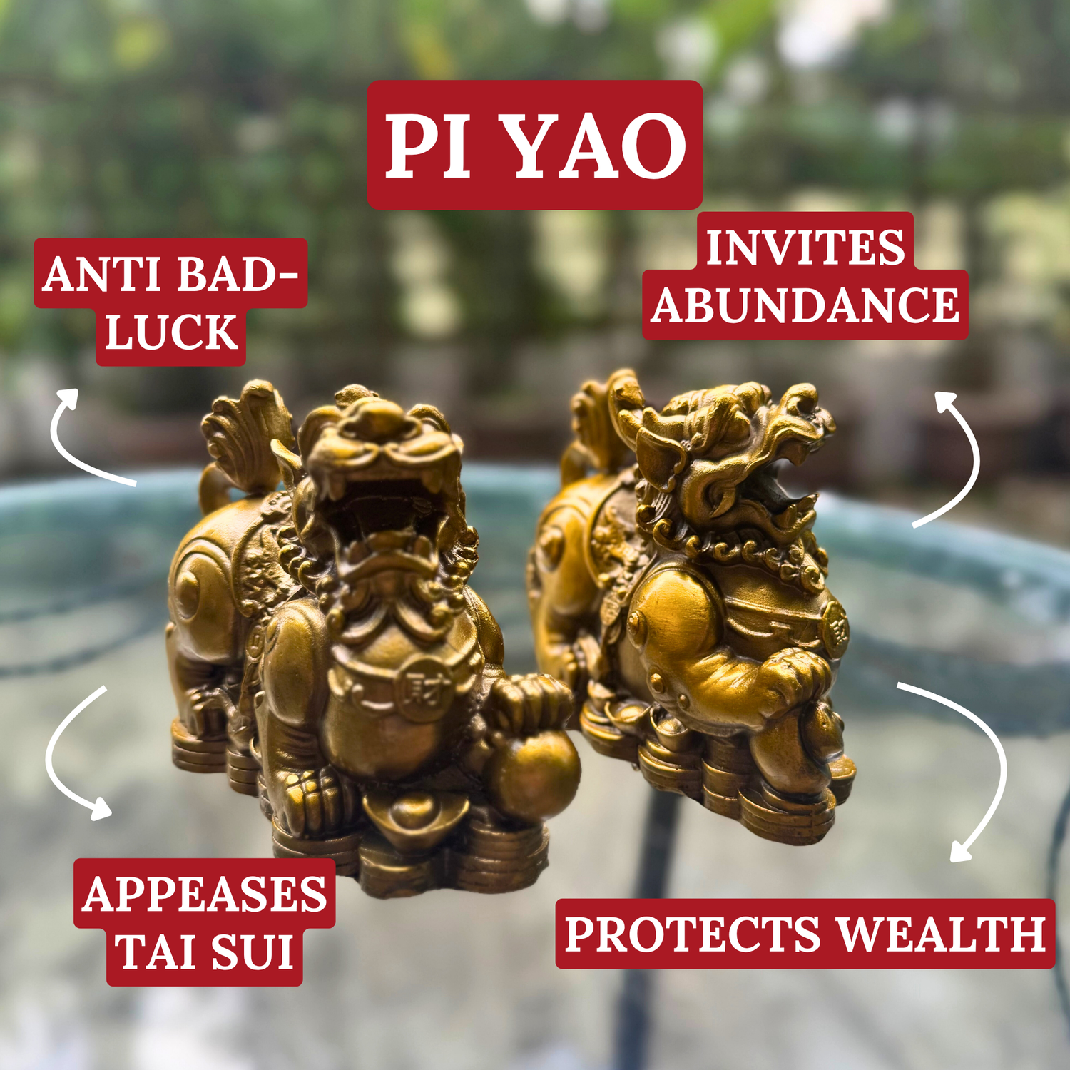 Brass Metal Protectors Pi Yao Pair 11cm Default Title - Feng Shui Charms - Royal Dragon Decor Philippines