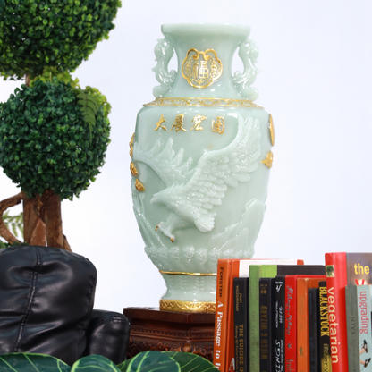 Majestic Jade Vase of Soaring Wealth 64cm