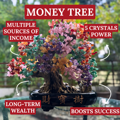 Garden of Treasures 5 Crystal Money Tree 38cm Default Title - Feng Shui Charms - Royal Dragon Decor Philippines