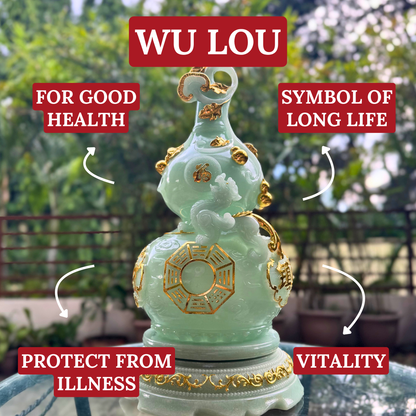 Heavenly Blessing for Health Jade Wu Lou 45cm Default Title - Feng Shui Charms - Royal Dragon Decor Philippines