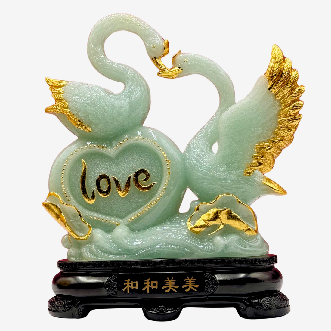 Jade Swans of Pure Love 25cm Default Title - Feng Shui Charms - Royal Dragon Decor Philippines