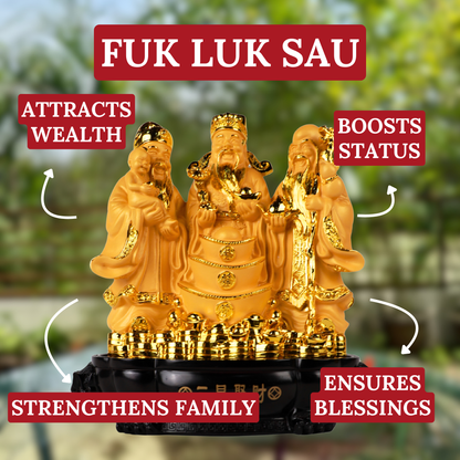 The Three Immortal Kings Fuk Luk Sau 38cm