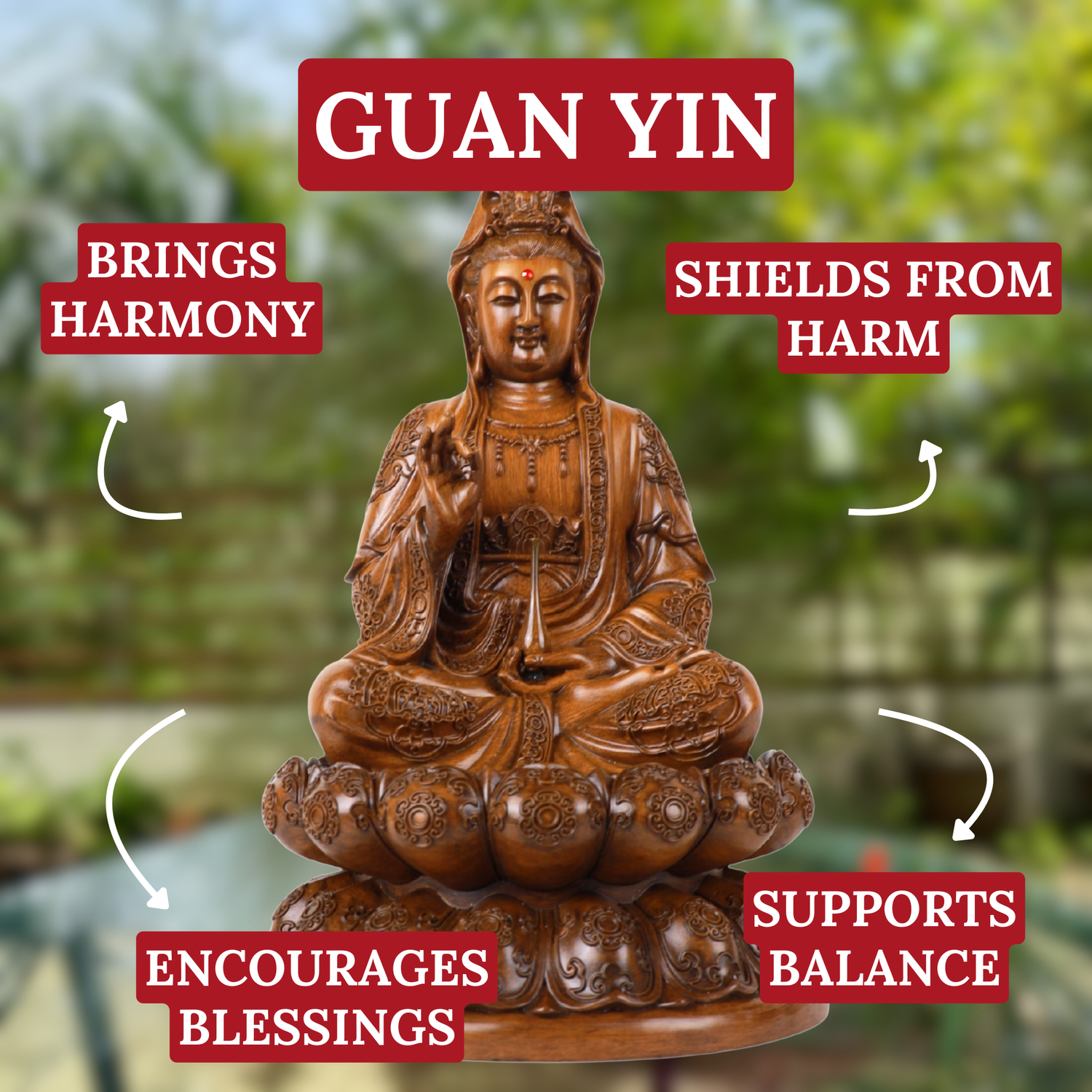 Enlightened Guardian of Peace Guan Yin 49cm
