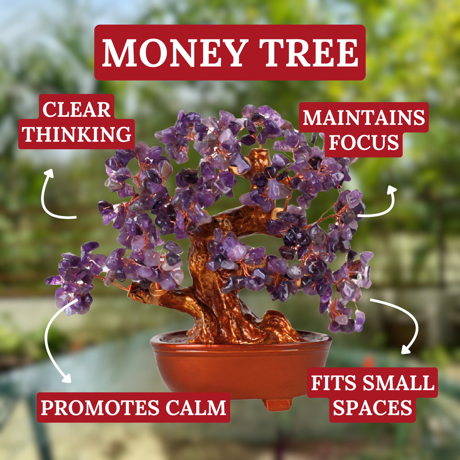 amethyst money tree meaning Amethyst Crystal Tree for Clarity & Focus 25cm