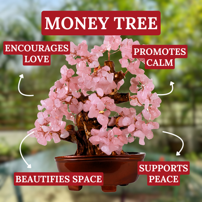 Rose Quartz Crystal Tree for Love &amp; Peace 25cm